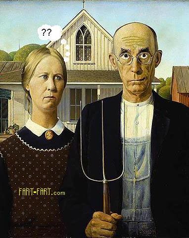 Wood American Gothic Painting